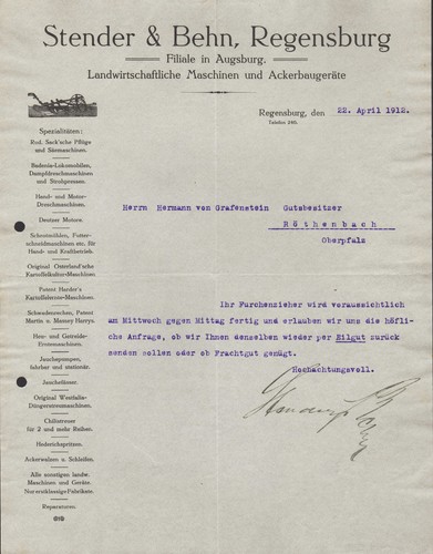 Regensburg brief 1912 - regensburg,,