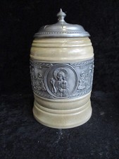 Bierkrug mit zinndeckel - zinndeckel, ca