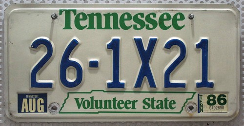 Tennessee nummernschild usa - nummernschild,