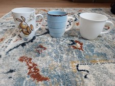 3 Kaffeetassen / Kaffeebecher, Groß, Weiß, Nici Und Blau, Depot