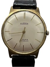 SILBERTA ~ Herren Vintage Armbanduhr (34mm/Handaufzug) Werk läuft