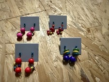 4 Paar Ohrringe Ohrstecker bunt