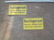 2 Schilder Heizöllagerraum
