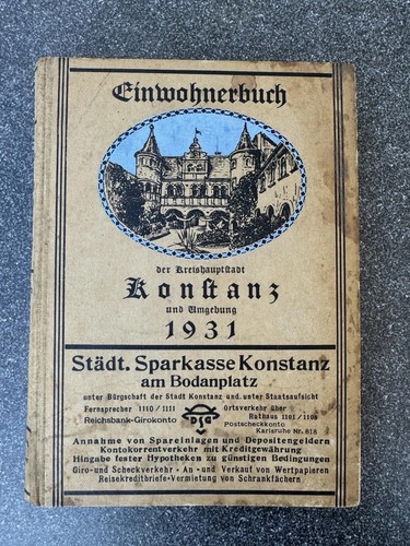 Einwohnerbuch konstanz 1931 - einwohnerbuch,