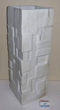 51 cm XXL White-Vase Bisquit-Porzellan Heinrich Selb Germany Vintage Op-Art 2044