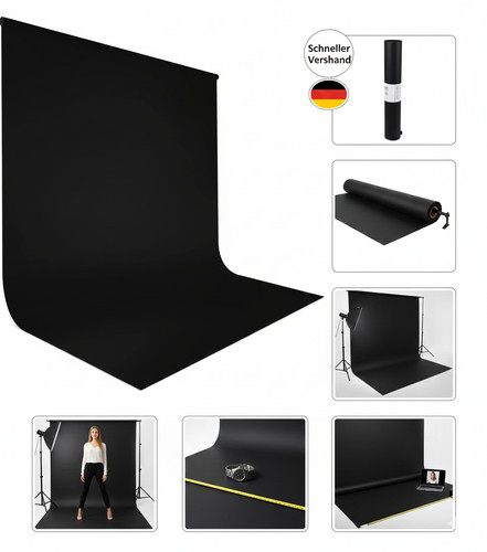 Fotohintergrund schwarz 2x3 - 2x3, m