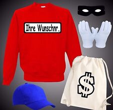 Panzerknacker Kostüm Pullover Fan Sweatshirt Gruppenkostüm Fasching +Rucksack