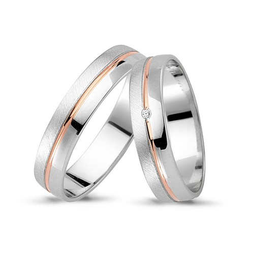 Trauringe 333er weiss rotgold - 333er, weiss-/rotgold