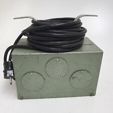 DDR Industrie Stromverteiler Metallgehäuse Hammerschlag-3fach Schuckostecker