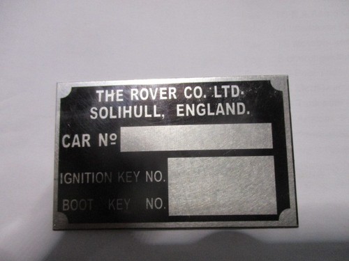 Typenschild schild rover p5 - typenschild,
