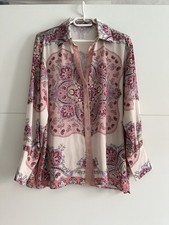 Leichte Zara Bluse XS/34 Rosa Creme Gemustert 