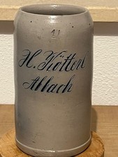 1 l Bierkrug Krug Bier Masskrug Brauerei Gasthaus H. Kötterl Abbach