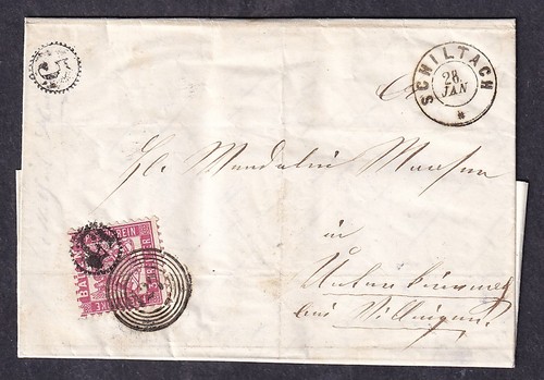 Baden 1863 markenbrief mit - baden,