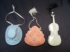 3  AVON Pomander ?Duftspender ? Geige, Tasche, Hut?  RAR ?70er Jahre ?