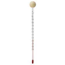 24cm Glas Thermometer mit Holzkugel Analog Teethermometer Babyflasche Einkochen