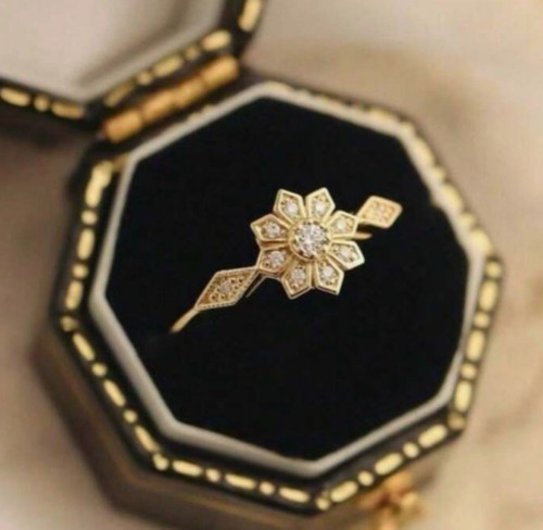 18k vergoldeter ring blume - vergoldeter,