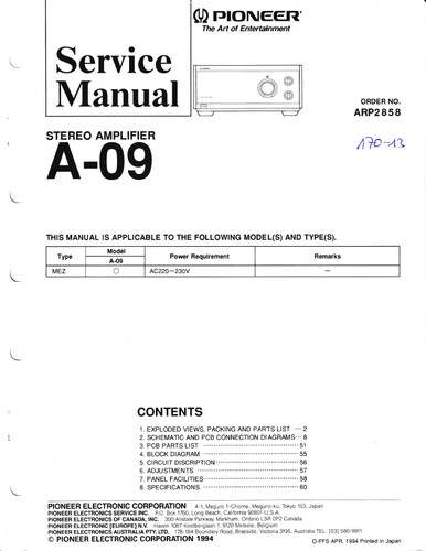 Service manual für pioneer - für,
