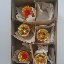 5 DDR Reflexkugeln Hohlkugeln Weihnachtskugeln Christbaumkugeln 