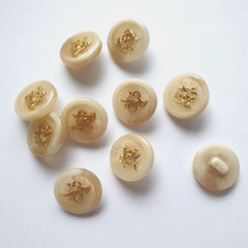 10 Trachtenknöpfe creme beige gold 17mm Blusenknöpfe Knopf Trachten Landhaus