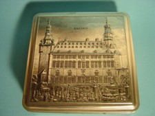 Antike Blechdose - Trumpf Pralinen Aachen, 70er Jahre