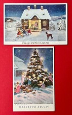 2 x Glückwunsch AK WEIHNACHTEN 1937/38 Engel Schutzengel Weihnachtsbaum ( 150628