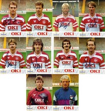 10 Autogrammkarten 1. FC Kaiserslautern 1989/1990