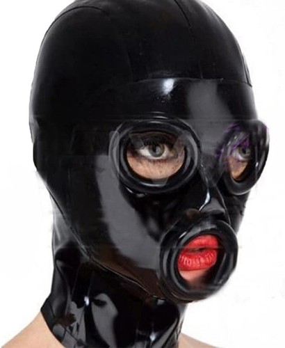 Latex maske schwarz mit - schwarz,