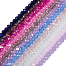 Glasperlen facettiert AB-Bunt