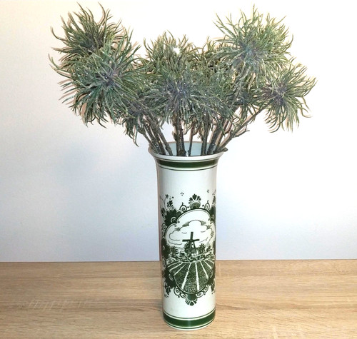 Delft style ceramic vase