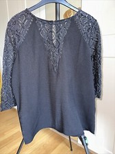 Spitzenshirt Schwarz Gr. L