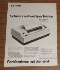 Seltene Werbung SIEMENS HF 1048 Fernkopierer Fax #1 1978
