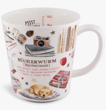 Bücherwurm Jumbo Becher 0,5 L Fine Bone China Porzellan