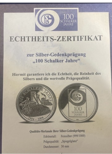 Medaille silber 100 - silber, schalker