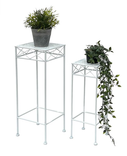 Blumenhocker weiß metall - blumenhocker,