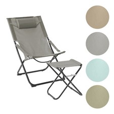 Liegestuhl mit Hocker klappbar