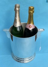 Engl. 2 Flaschen Sektkühler / Weinkühler   Ø 18cm, versilbert, Sheffield ~1930