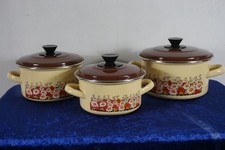 3 x Original DDR Emaille Topf