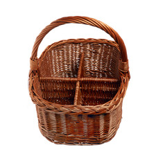 Flaschenträger für 4 Flaschen Weidenkorb Getränketräger RattanTragekorb geflocht