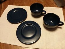 WÄCHTERSBACH *Fun factory* abstrakt  blau matt 2x Tasse + 2x Untertasse