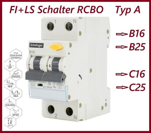 Schalter rcbo - fi/ls-schalter,
