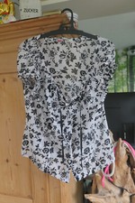 Bluse Esprit durchgehende Knopfleiste weiß/schwarz w NEU Gr. M