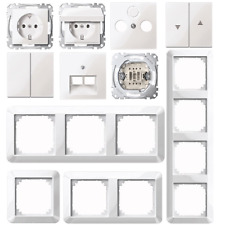 Merten System M Rahmen 1-M Steckdosen Wippen Abdeckg. Schalter polarweiß gl-Ausw