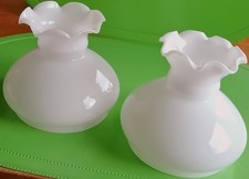 2 Lampenschirme für Petroleumlampe  *  weiß glänzend