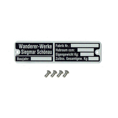 Typenschild kerbnagel - +,