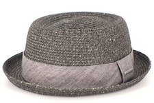 Strohhut Porkpie Toyo/Stripe