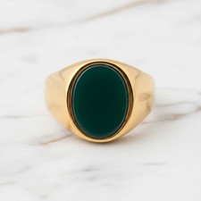 Grüner Onyx Ring Gold –