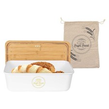 Brotkasten mit Deckel & Brotbeutel 37 x 20 x 12cm Brotbox Brotkiste Brot Box