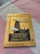 57. Badge Plakette Emblem Emailschild ILA Zeppelin Luftschiffahrt Frankfurt 1959
