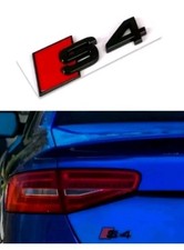 Audi S4 Schriftzug Schwarz Glänzede Emblem Logo Hinten Heckklappe  Schwarz RoT