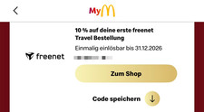 Freenet travel Gutschein Voucher Rabatt-Code 10% auf eSIM, bis 31.12.2026